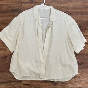 Uniqlo Cream Linen button down